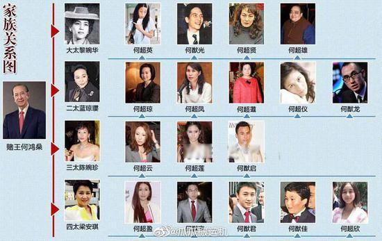 赌王何鸿燊家族关系图何鸿燊家庭关系老婆子女关系图谱