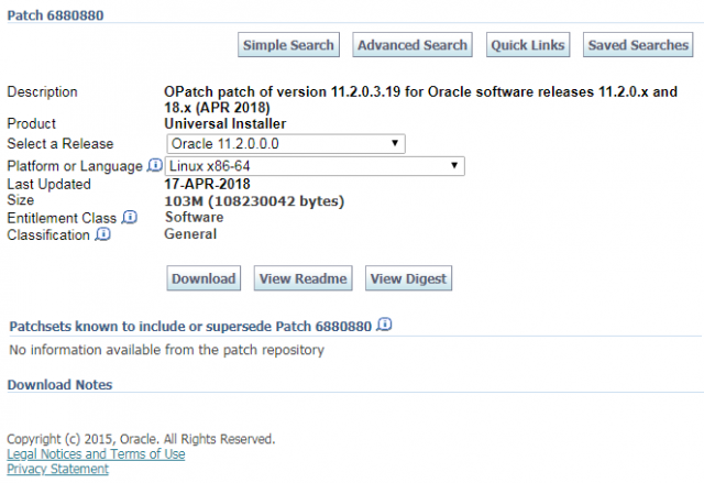 Oracle opatch Brjl